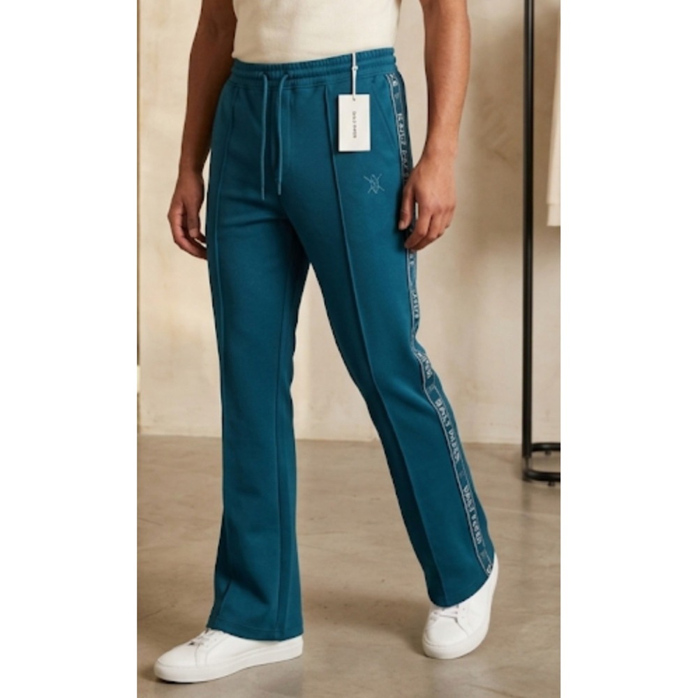 DAILY PAPER Women's Etape Flare Color Blue Pants Streetwear - Size Medium NWT